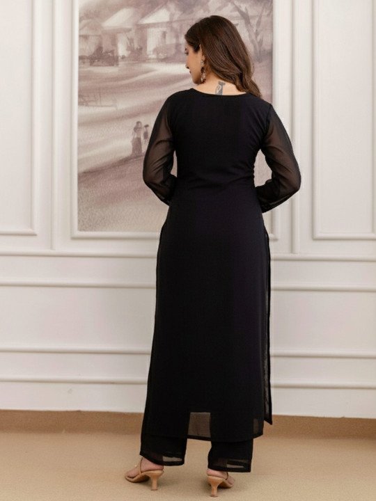 Women Ethnic Motifs Embroidered Regular Thread Work Kurta with Trousers & With Dupatta - Image 7