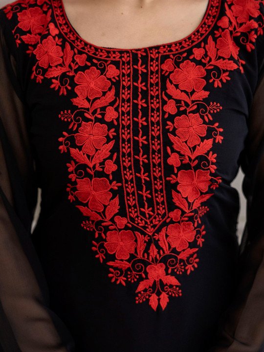 Women Ethnic Motifs Embroidered Regular Thread Work Kurta with Trousers & With Dupatta - Image 6