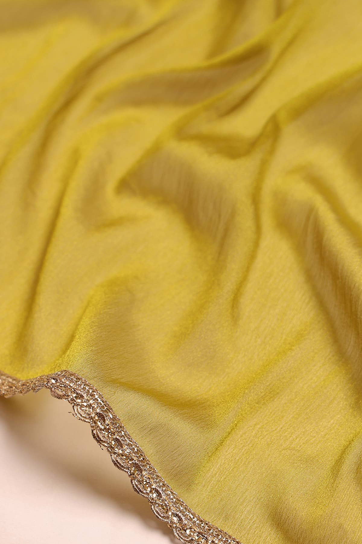 Light Green Organza Ethnic Motifs Zari Embroidered Palazzo Suit Set Organza · Zari & Sequin · Leaf Neck · Silk Blend Palazzo · Chinon Dupatta - Image 7